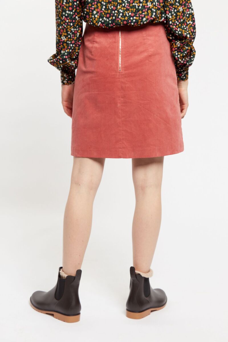 Louche Dylan Cord A Line Mini Skirt Blush