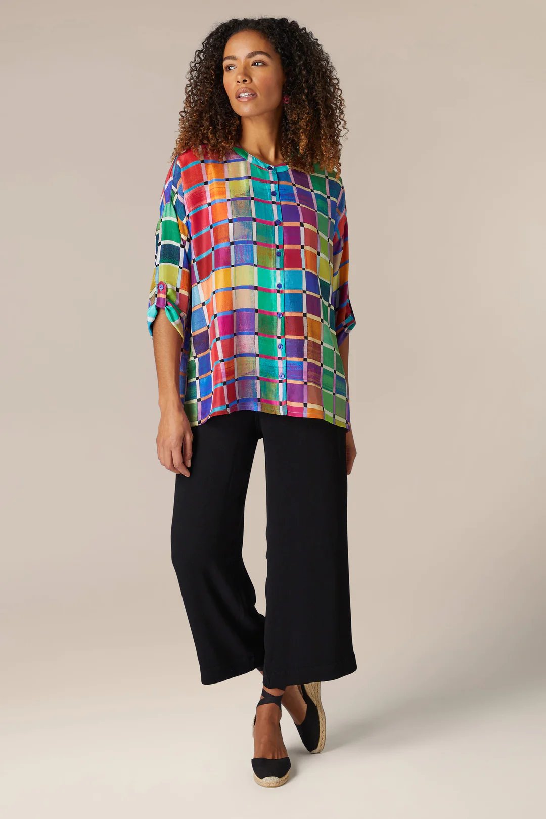Sahara Stained Glass Printed Silk Shirt Stained Glass