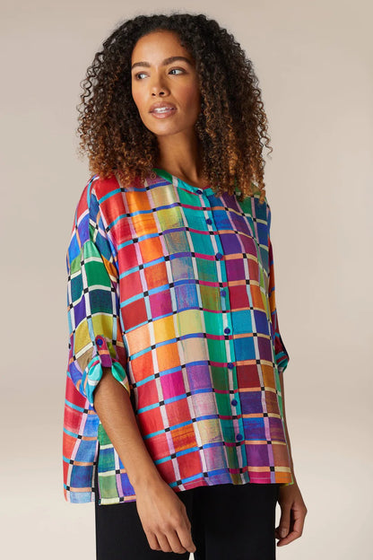 Sahara Stained Glass Printed Silk Shirt 