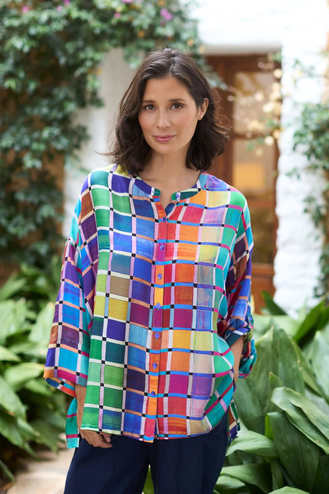 Sahara Stained Glass Printed Silk Shirt Stained Glass