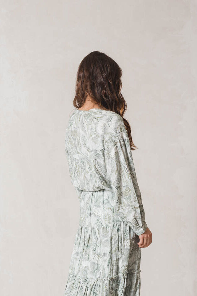 Indi & Cold Sage Swirl Blouse Green