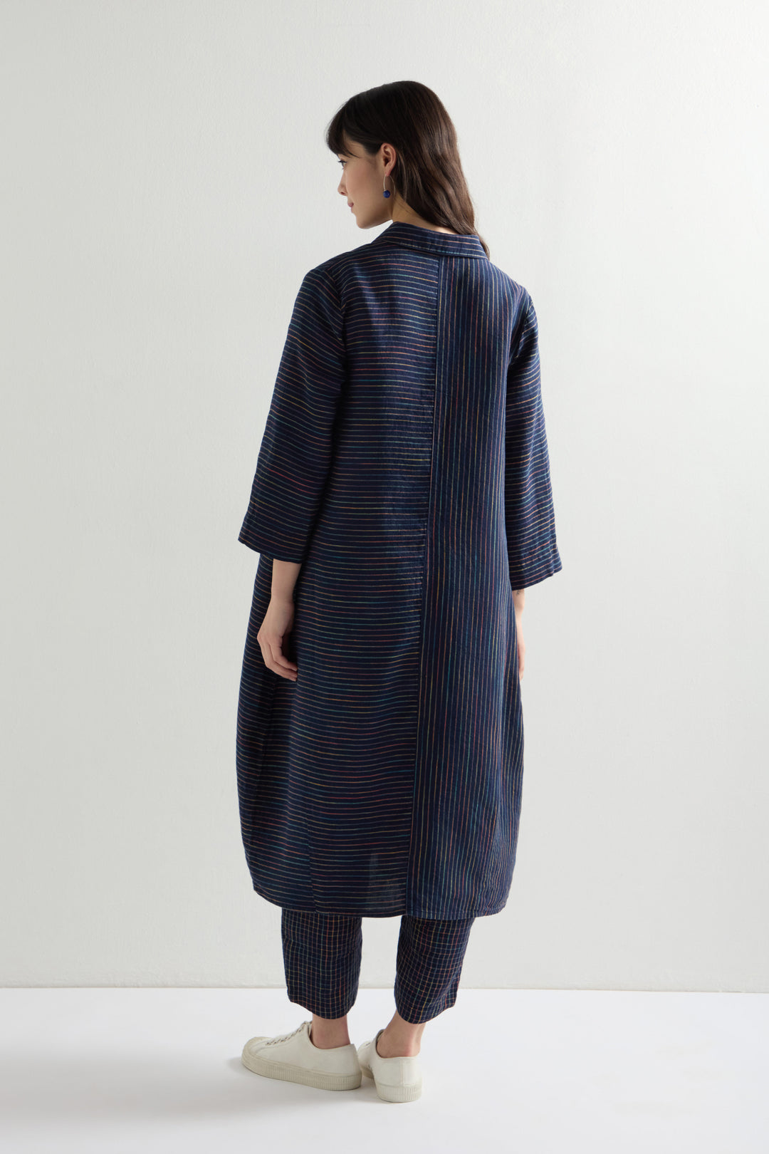 Space Dye Stripe Shirt Dress