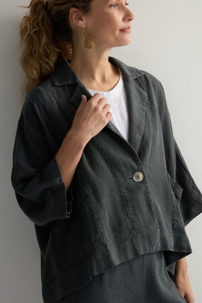 Twisted Linen Boxy Jacket