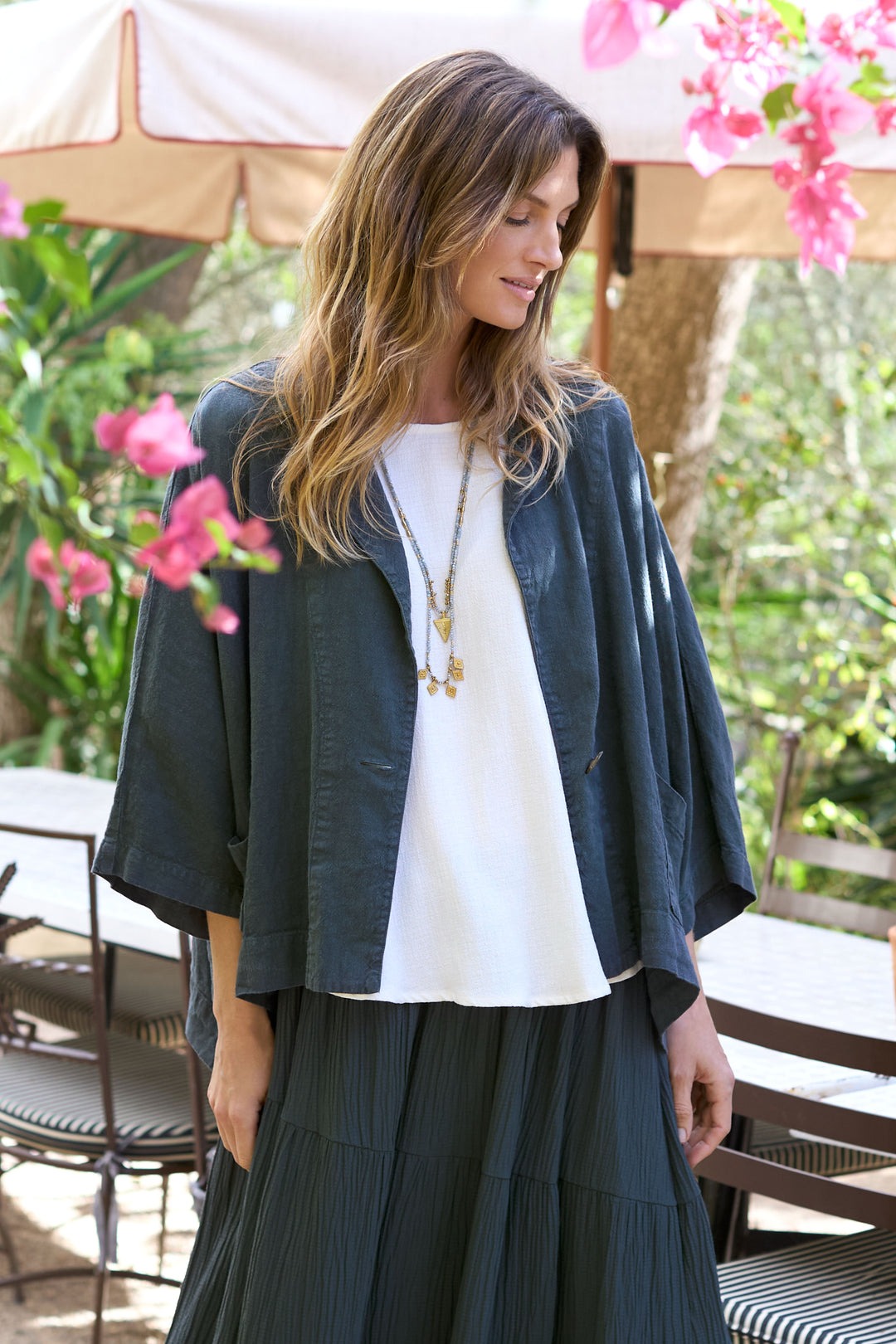 Twisted Linen Boxy Jacket