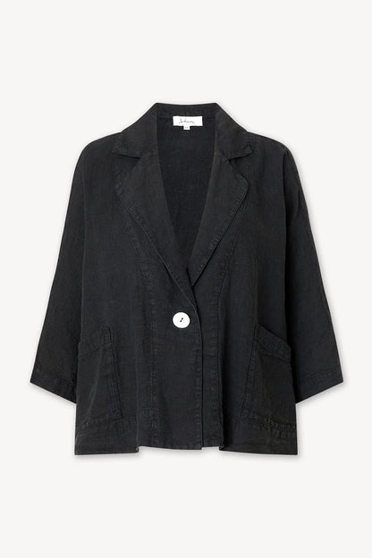 Sahara Organza Linen Boxy Jacket Black 