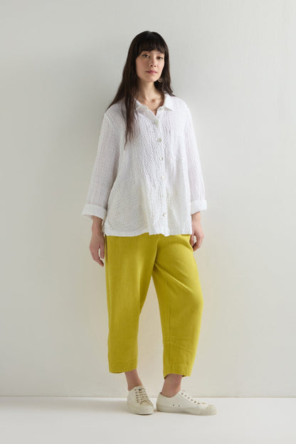 Crop Twisted Linen Bubble Trousers