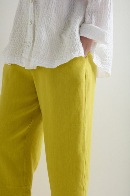 Crop Twisted Linen Bubble Trousers