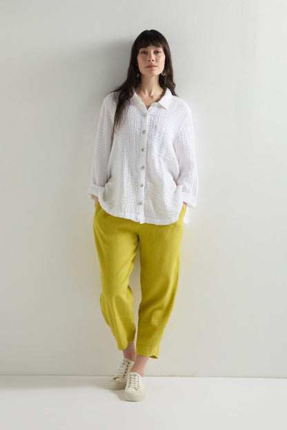 Crop Twisted Linen Bubble Trousers