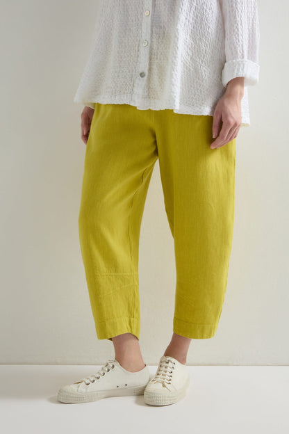 Crop Twisted Linen Bubble Trousers