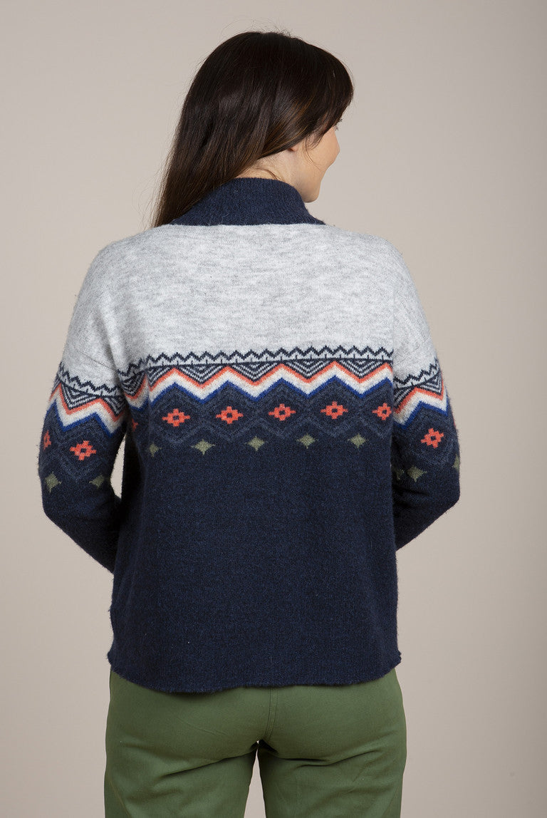 Lily and Me Belmont Fairisle Jumper Navy Blue