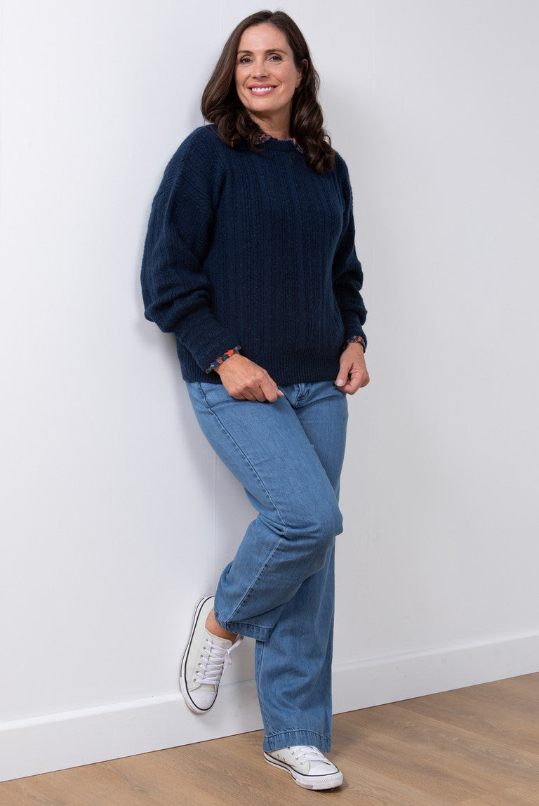 Plain navy blue jumper best sale