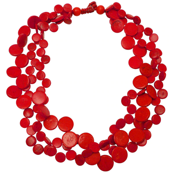 Lotus Feet Red Drops Necklace