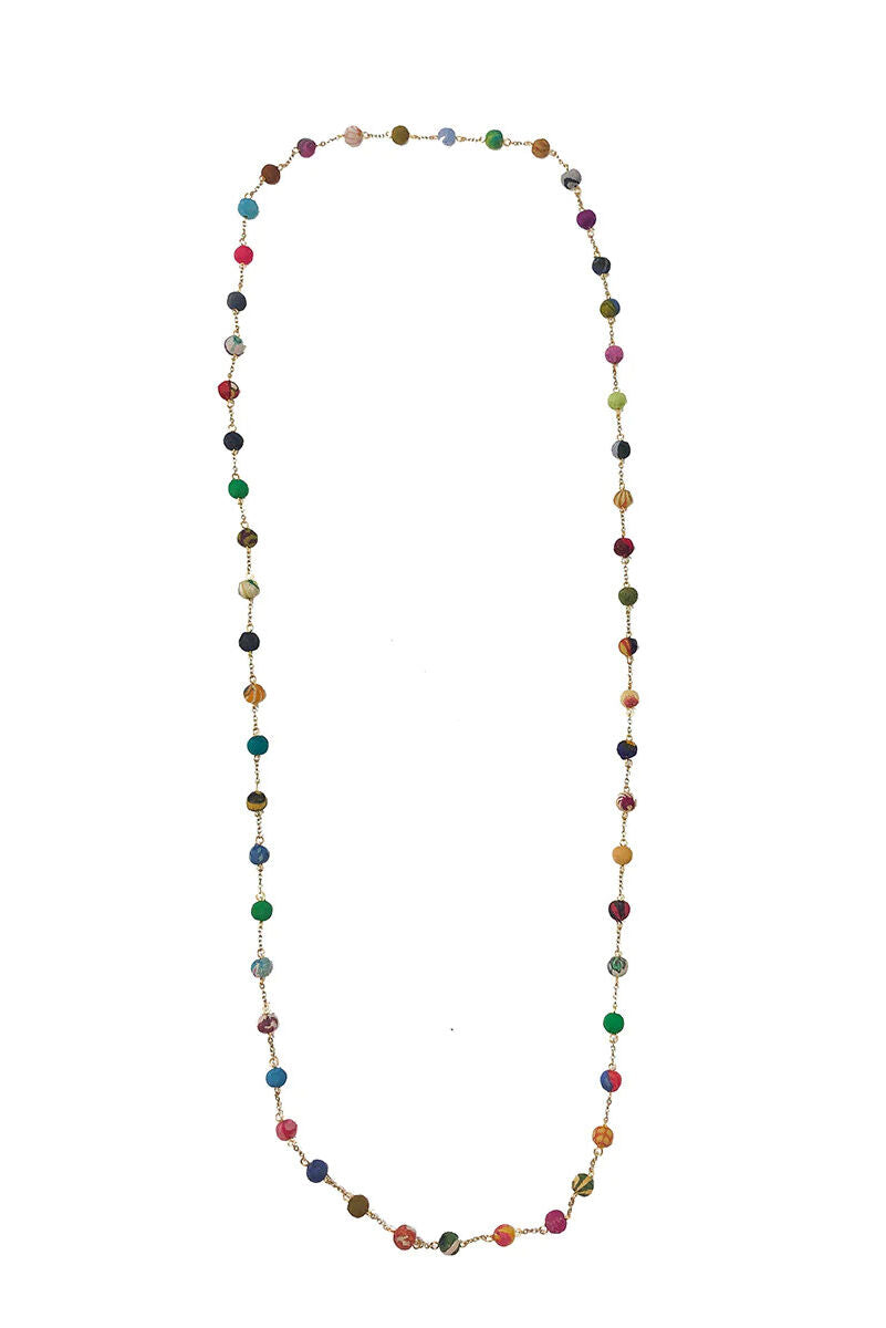 Just Trade Dotted Kantha Long Necklace