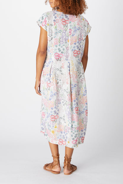 Sahara Vintage Flower Print Dress White