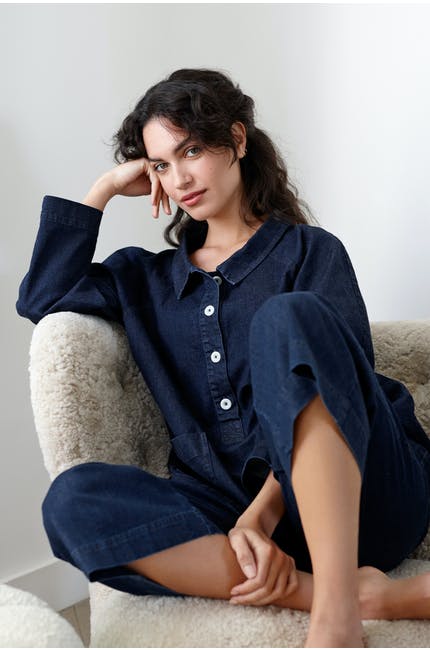 Sahara Stretch Denim Smock Top