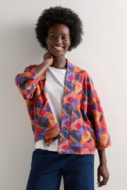 Bold Cubist Printed Jacket