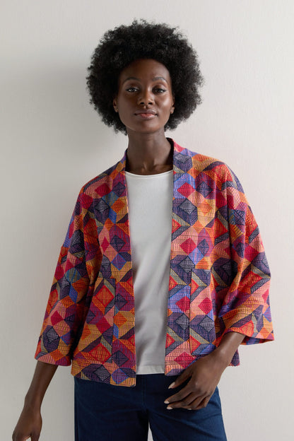 Bold Cubist Printed Jacket