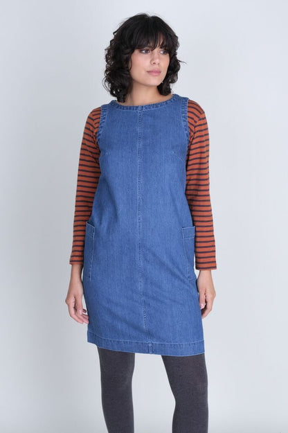 Bibico Eva Pinafore Dress Denim Blue