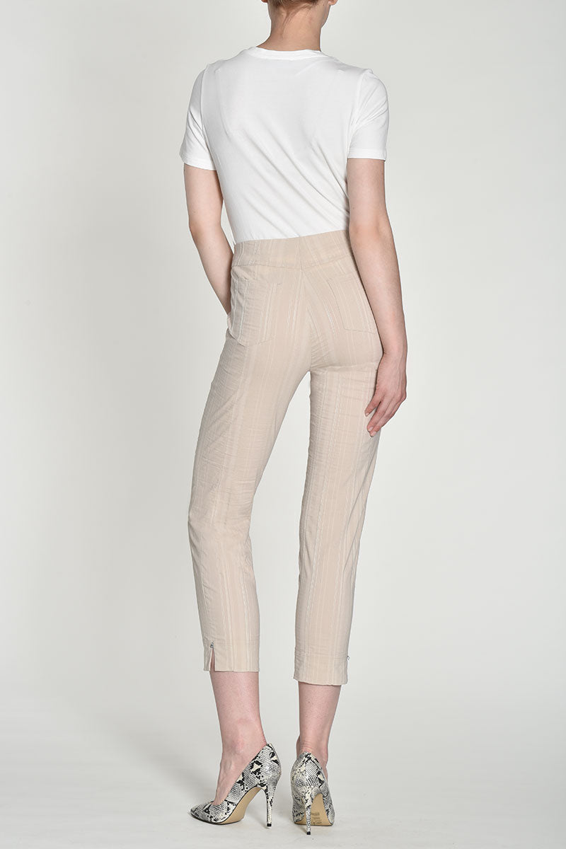 Robell Bella 09 68cm Seersucker Trousers Beige Beige