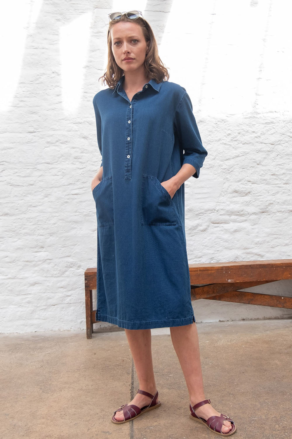 Bibico Tara Shirt Dress Textured Denim