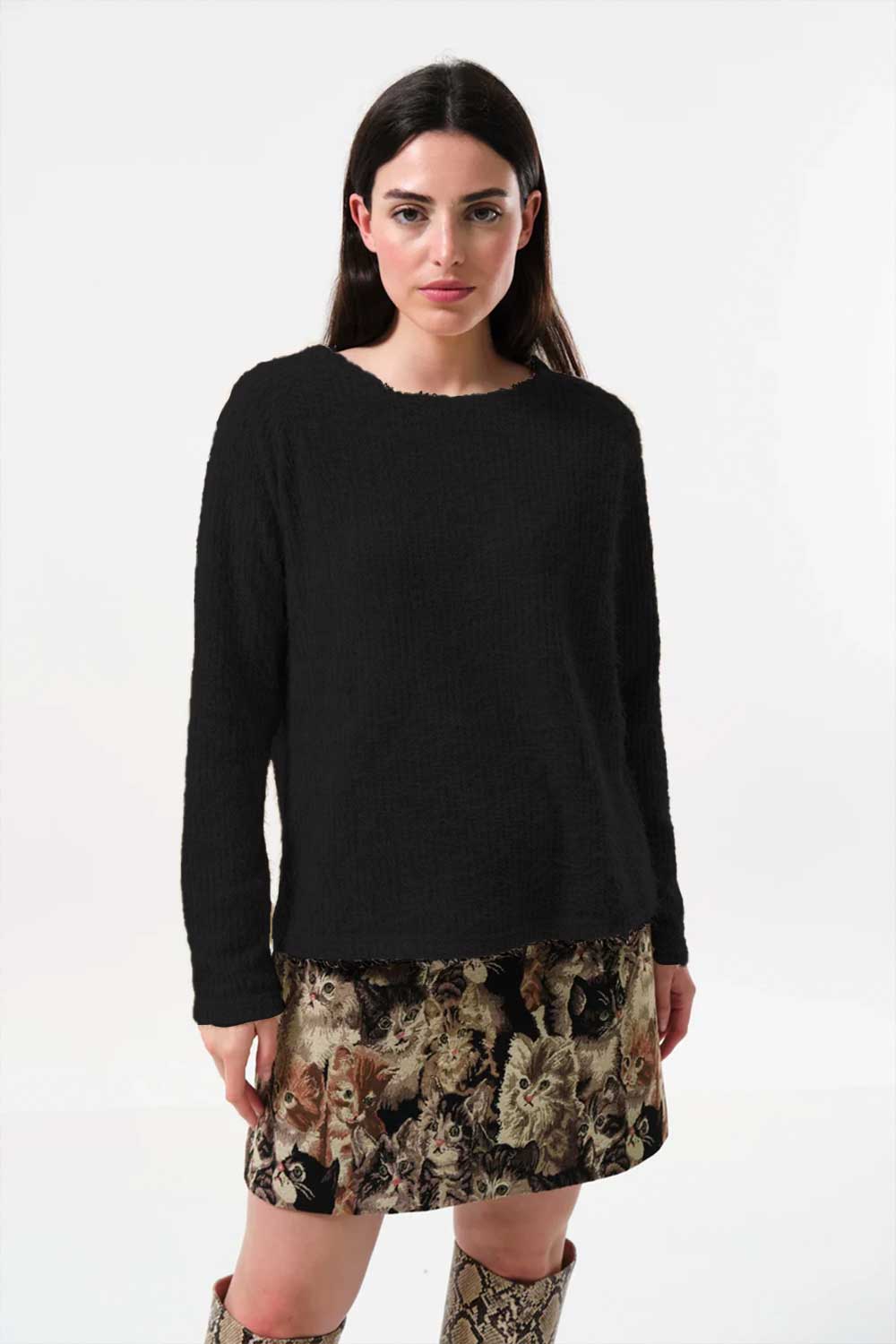 Black eyelash jumper hotsell