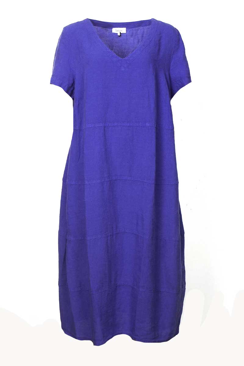 Linen Panelled Bubble Dress Periwinkle – Jessie Juniper