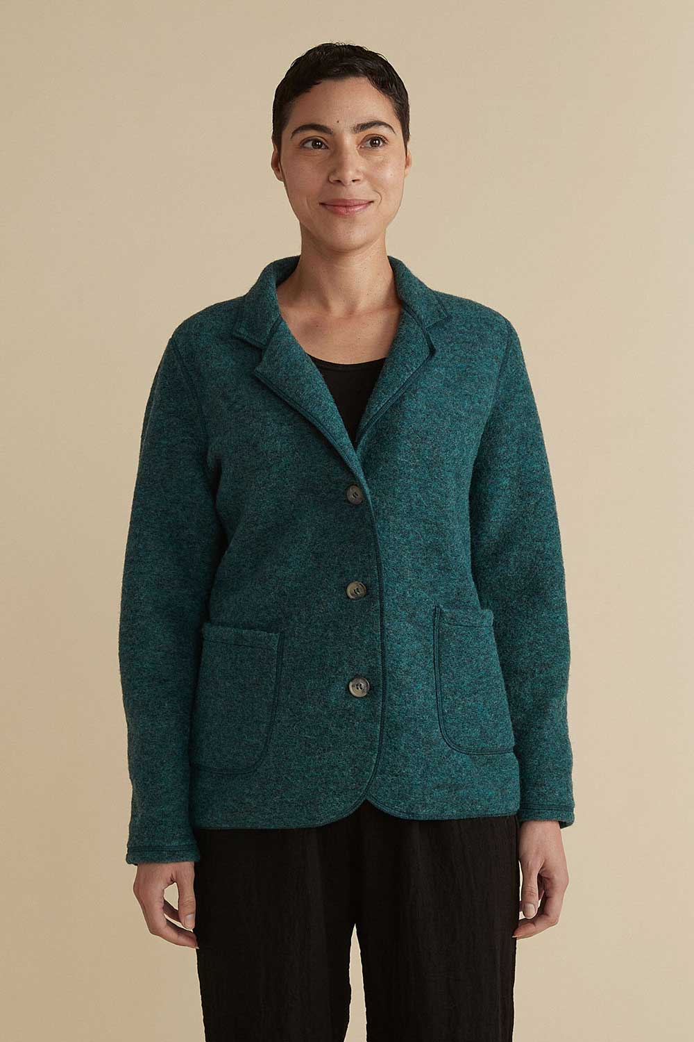 Boiled Wool Pocket Blazer