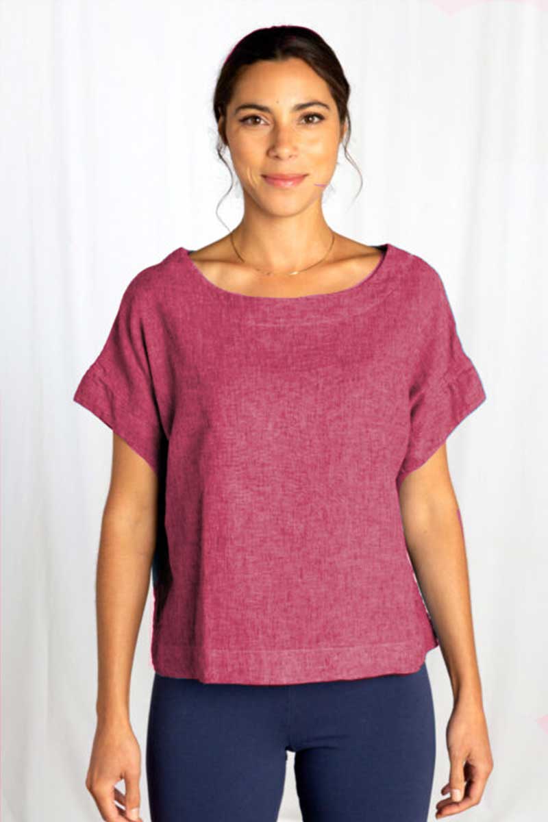 Cut Loose Crosshatch Crop Top Berry