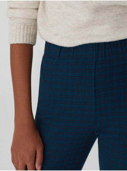 Nice Things Checked Elastic Trousers Green