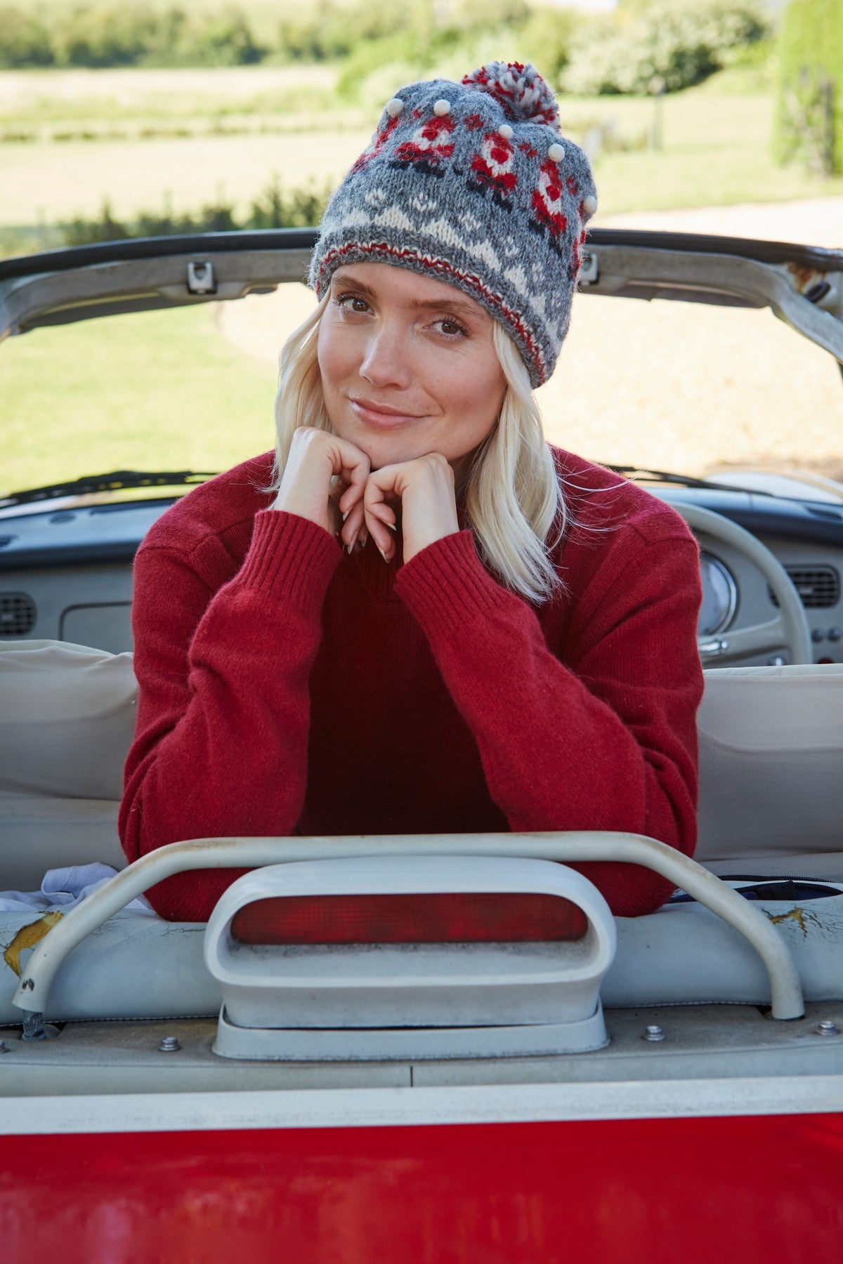 Pachamama Santa Bobble Beanie Red