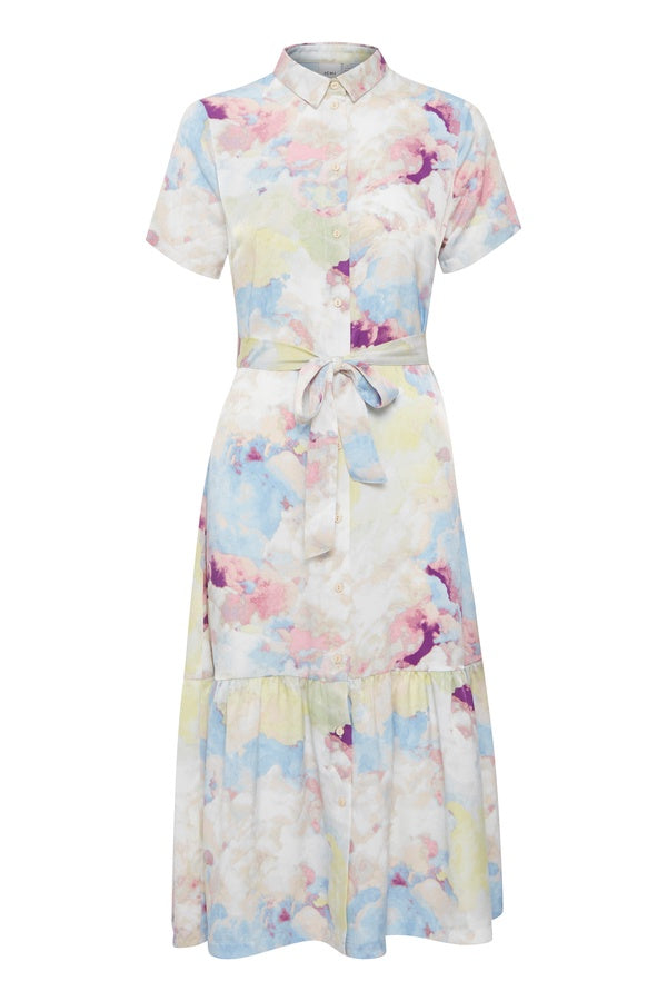 Ichi Cloudy Dress Multi Coloured