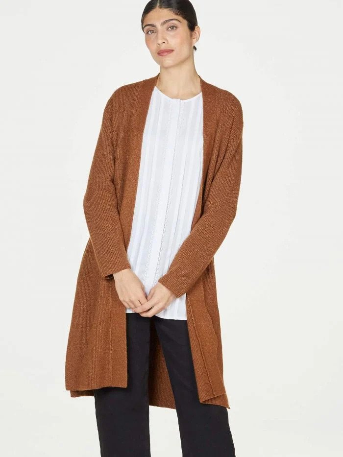 Thought Angie Longline Cardigan Toffee