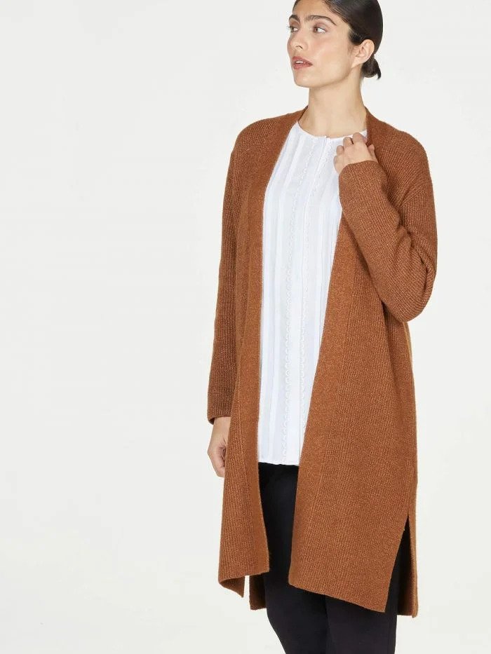 Thought Angie Longline Cardigan Toffee