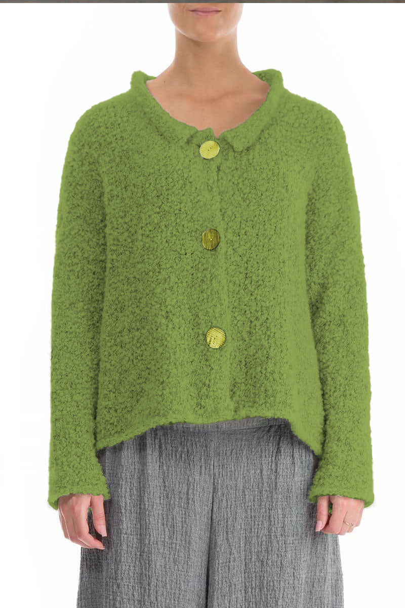 Grizas Melange Alpaca Wool 6668 Cardigan Green Green