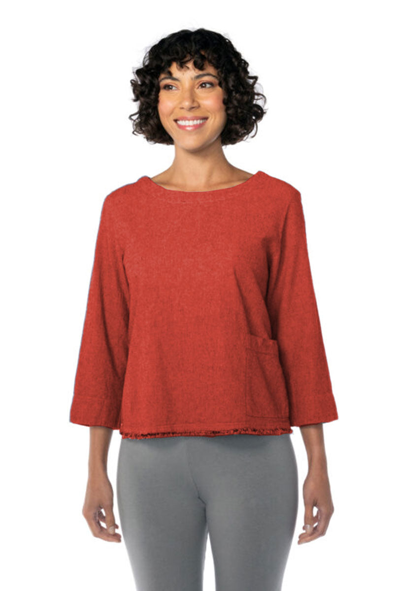 Cut Loose Crosshatch Shell Pocket Top Harbour Red