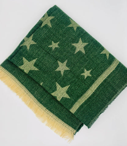 Jess & Lou Soft Star Plush Scarf Green 