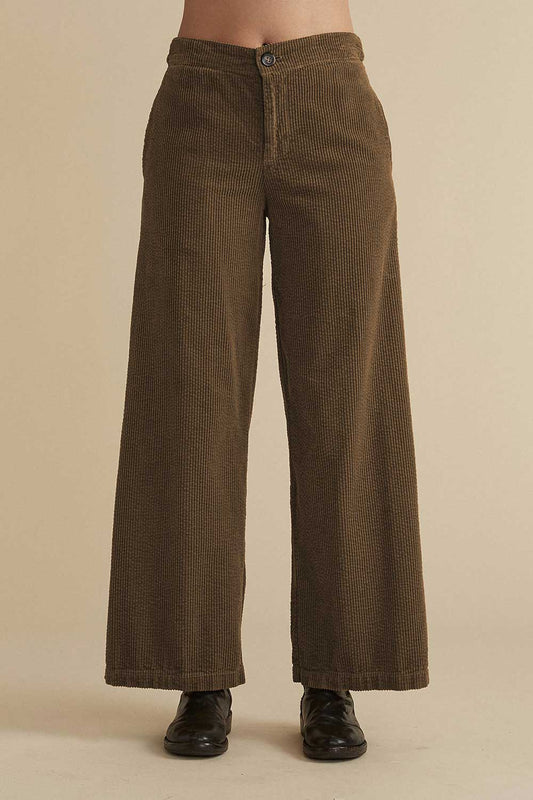 Lux Cord Wide Leg Zip Pants