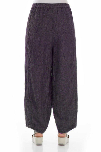 Grizas Loose Linen 3492 Trousers Purple
