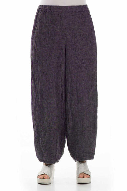 Grizas Loose Linen 3492 Trousers Purple