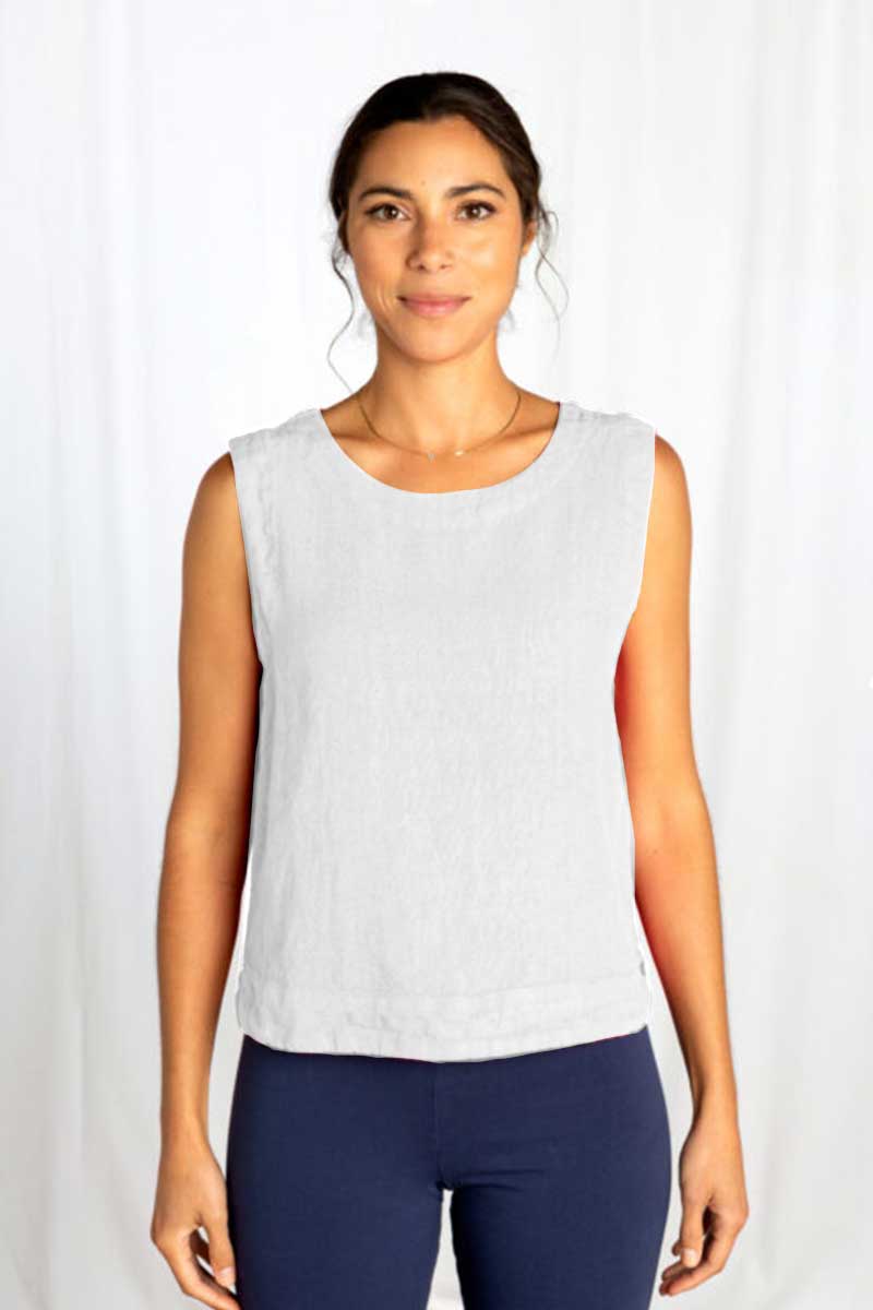 Cut Loose Wide Facing Shell Top White