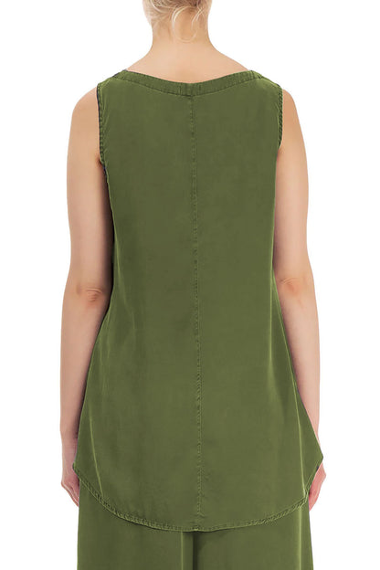 Grizas Sleeveless Silk Bamboo 52144 Top Green Green