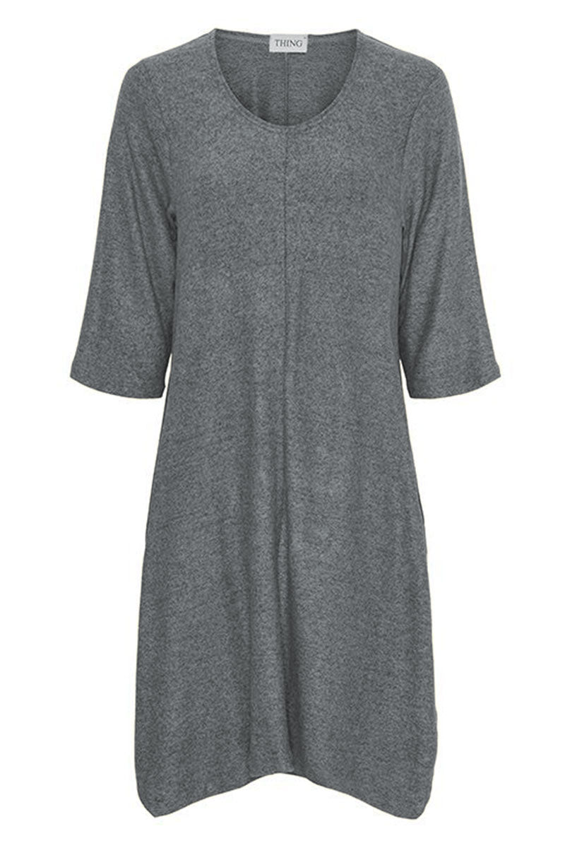 Thing Clothing Super Soft 6696 Knit Dress Grey Blue Blue