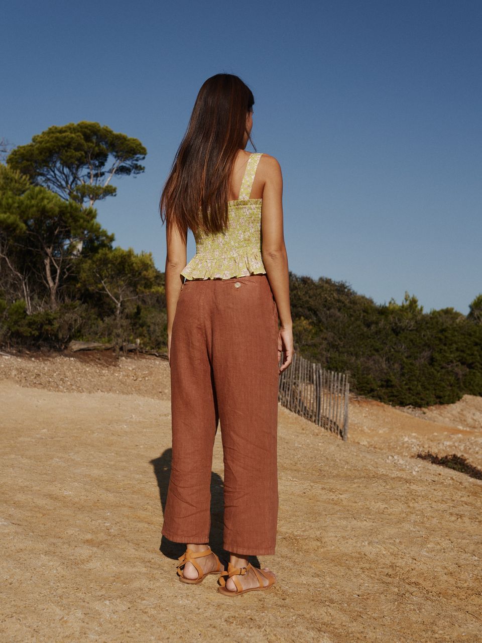 Indi & Cold Everyday Linen Trousers Basilico