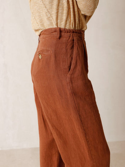 Indi & Cold Everyday Linen Trousers Basilico