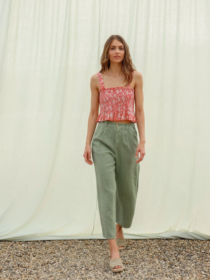 Indi & Cold Everyday Linen Trousers Canela