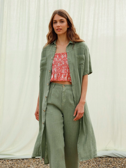 Indi & Cold Everyday Linen Trousers Canela