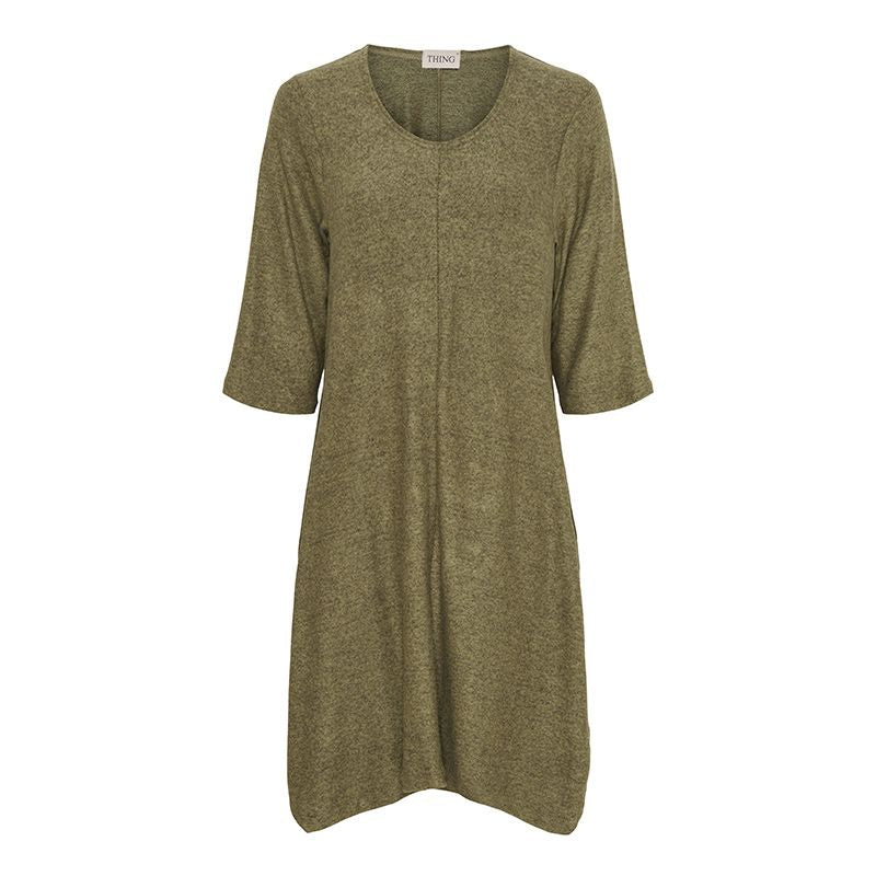 Thing Clothing Super Soft 6696 Knit Dress Olive Green